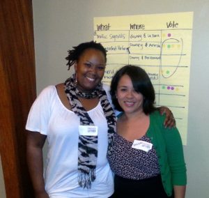 URG's Ivory Chambeshi and  Jessica Medina, Participatory Budgeting Coordinator